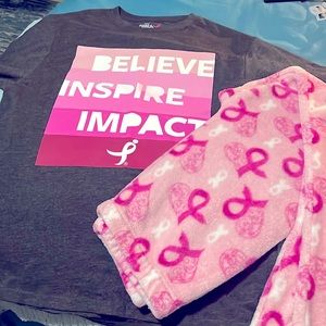 NWOT Susan G. Komen T-shirt & Fleece Pant Set